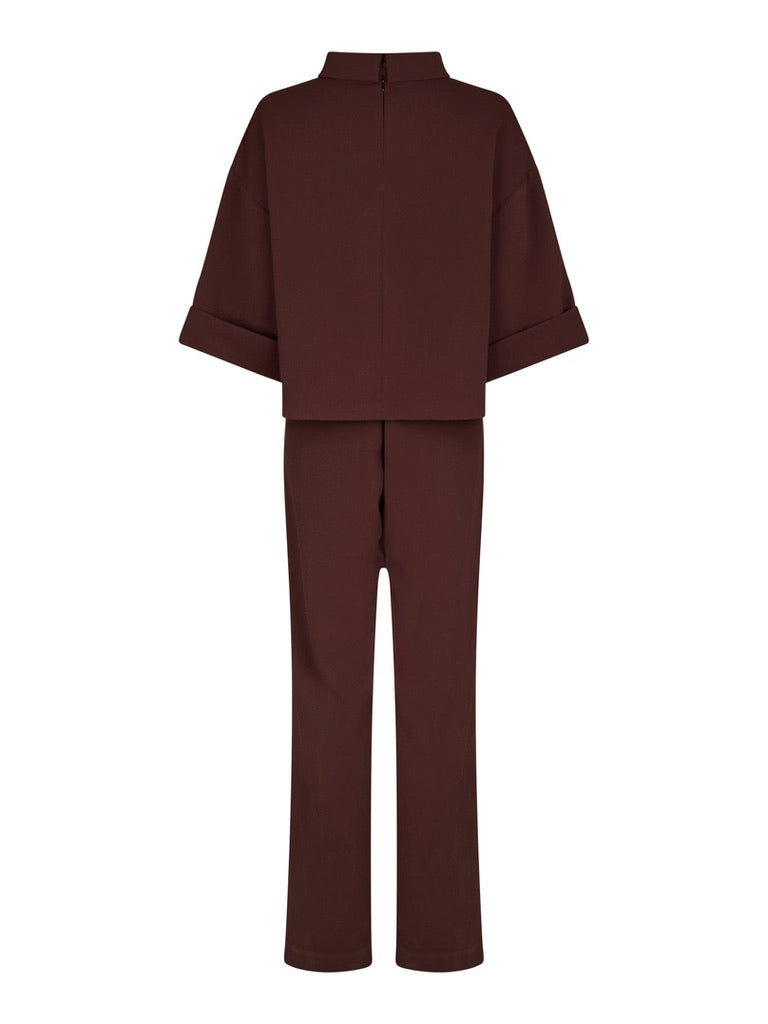 Arlo Crepe Jumpsuit - Burgundy