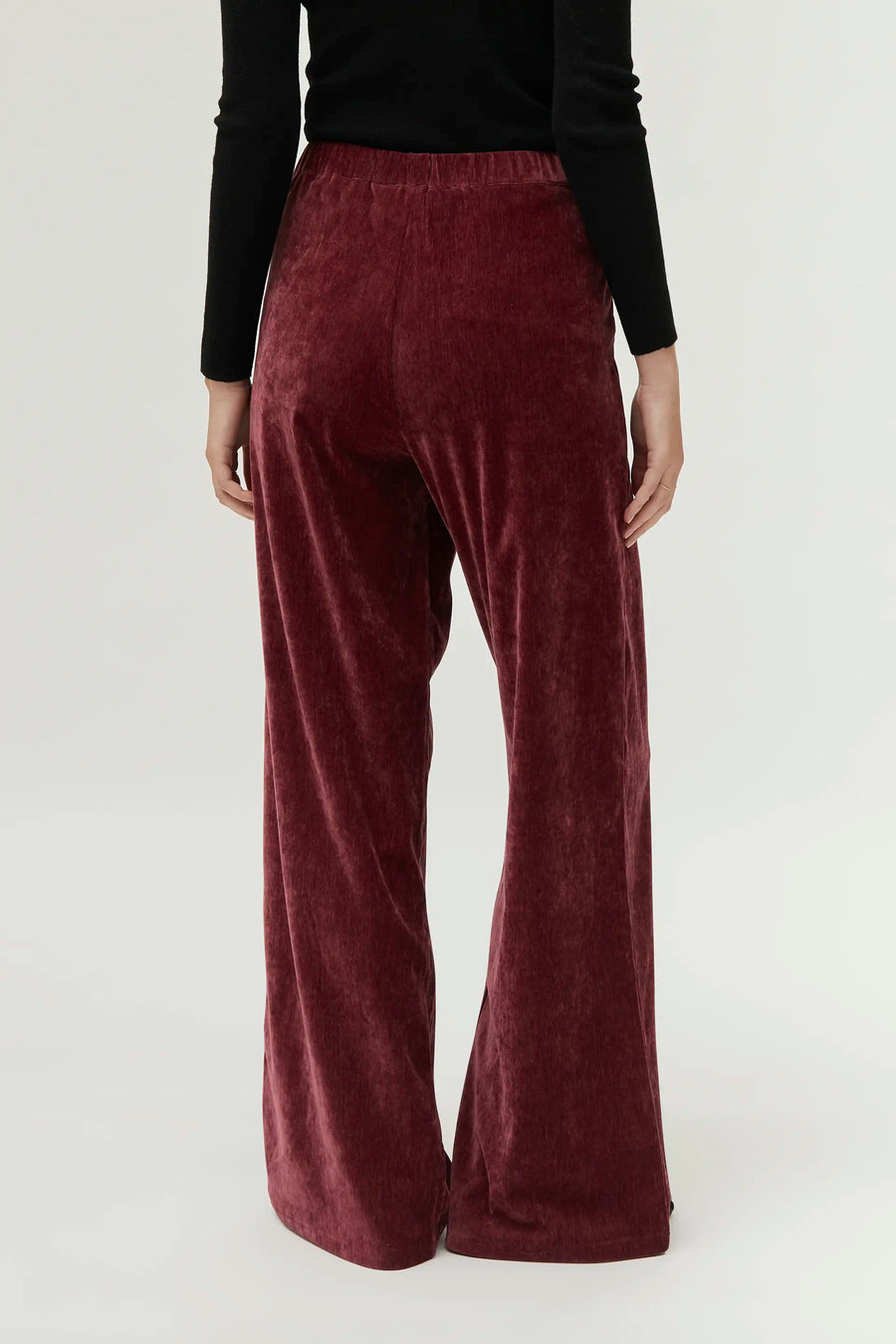 Burgundy chenille trousers