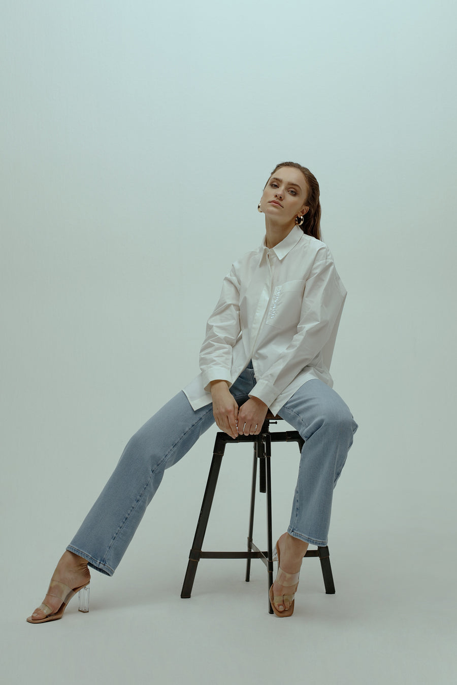 Diana - Stretchy Wide Leg Jeans Mid Vintage