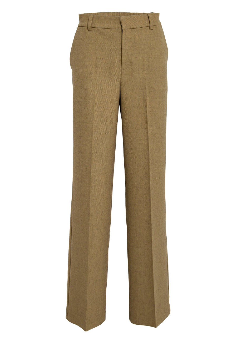 MSAya Mid Waist Pant - Tan Melange
