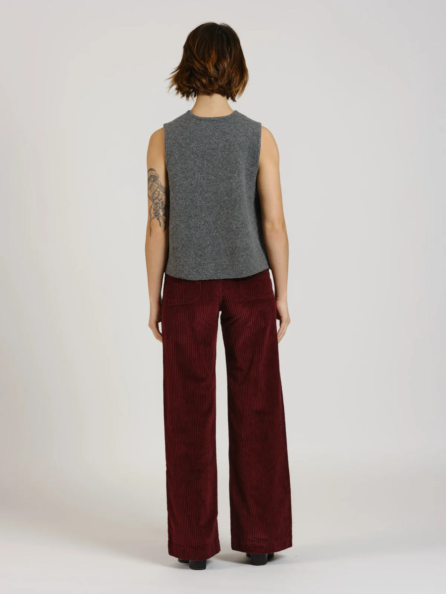 FAUVE corduroy high-waisted flared pants - Burgundy
