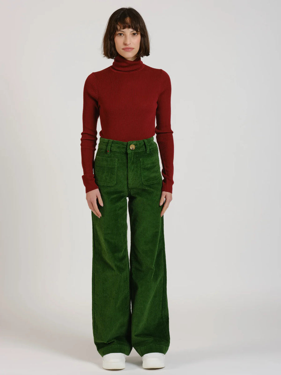 FAUVE corduroy high-waisted flared pants - Green