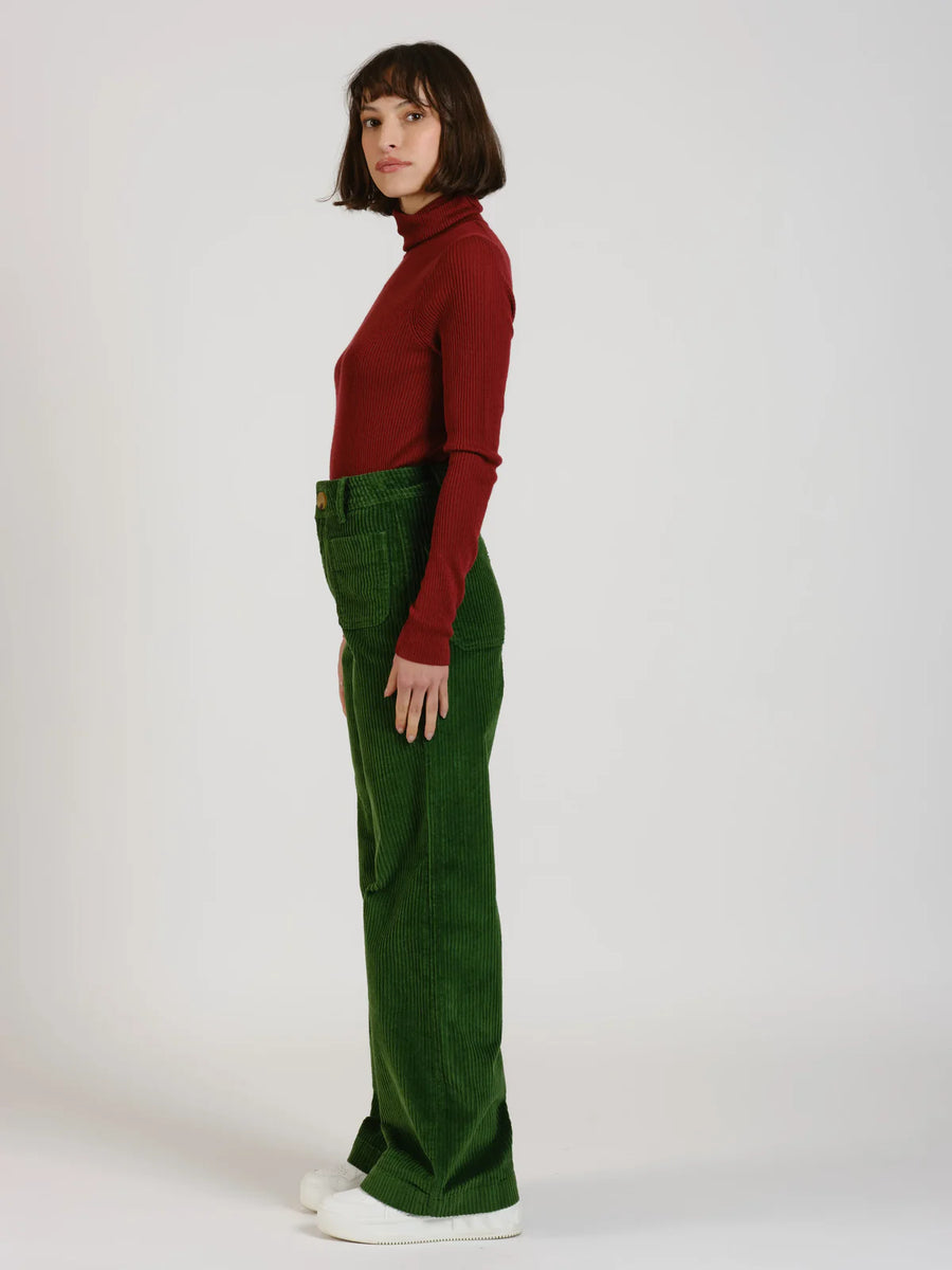 FAUVE corduroy high-waisted flared pants - Green