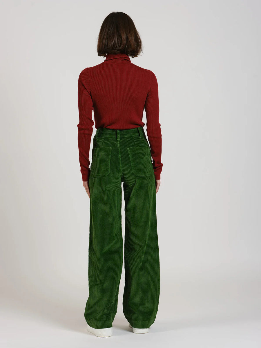 FAUVE corduroy high-waisted flared pants - Green