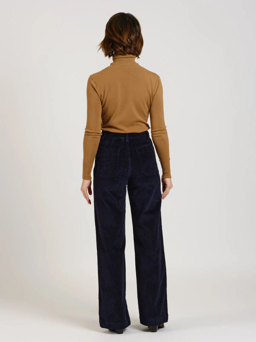 FAUVE corduroy high-waisted flared pants - Navy