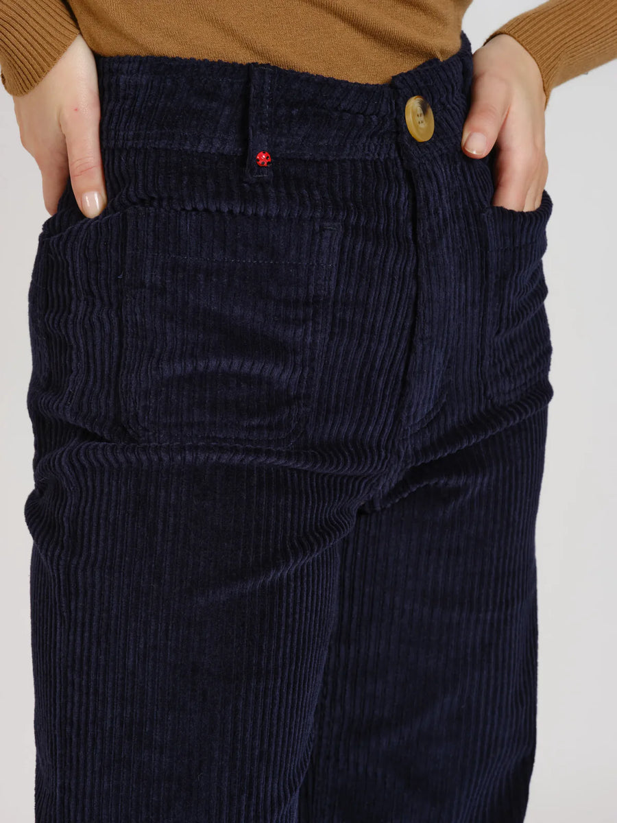 FAUVE corduroy high-waisted flared pants - Navy