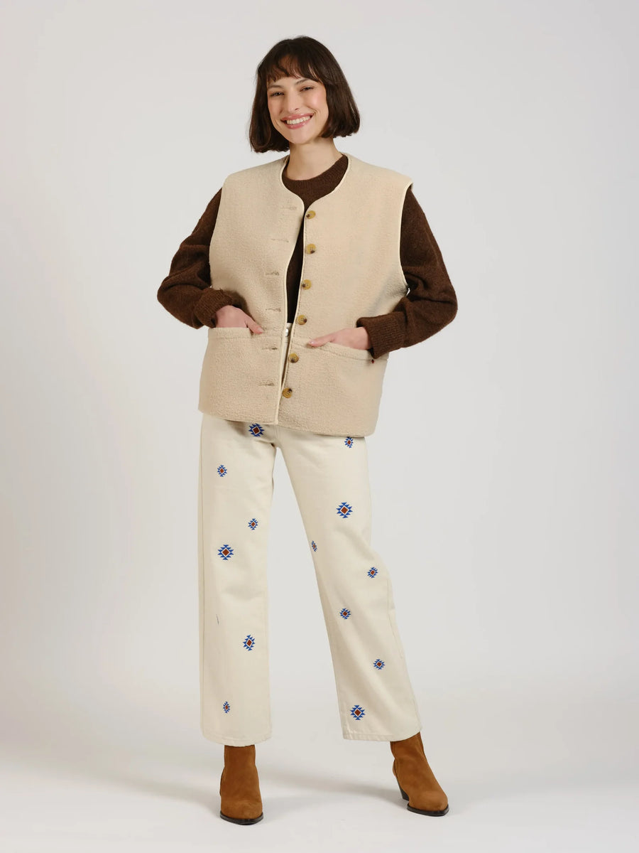 VITA Sleeveless Jacket - Beige