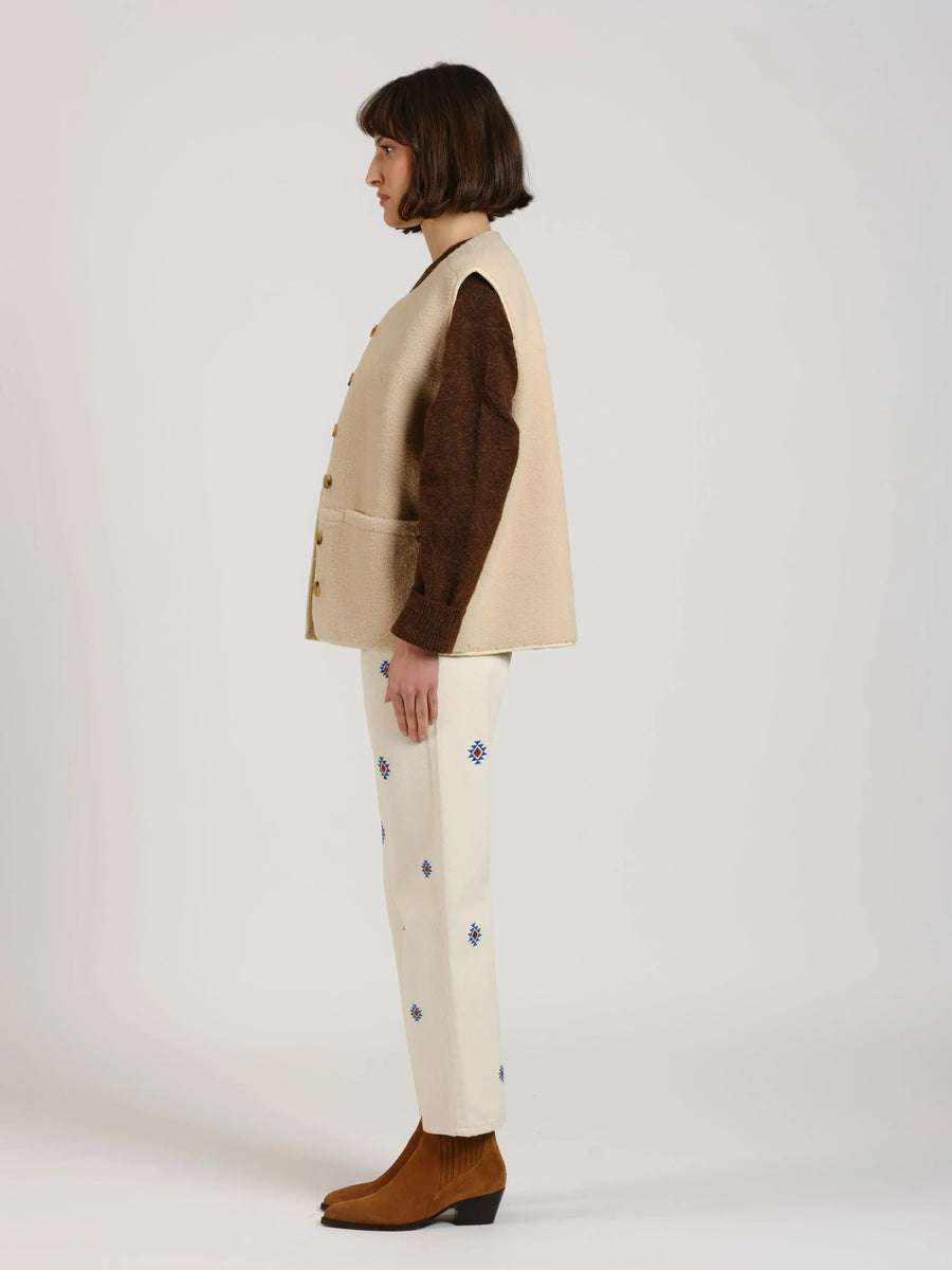 VITA Sleeveless Jacket - Beige