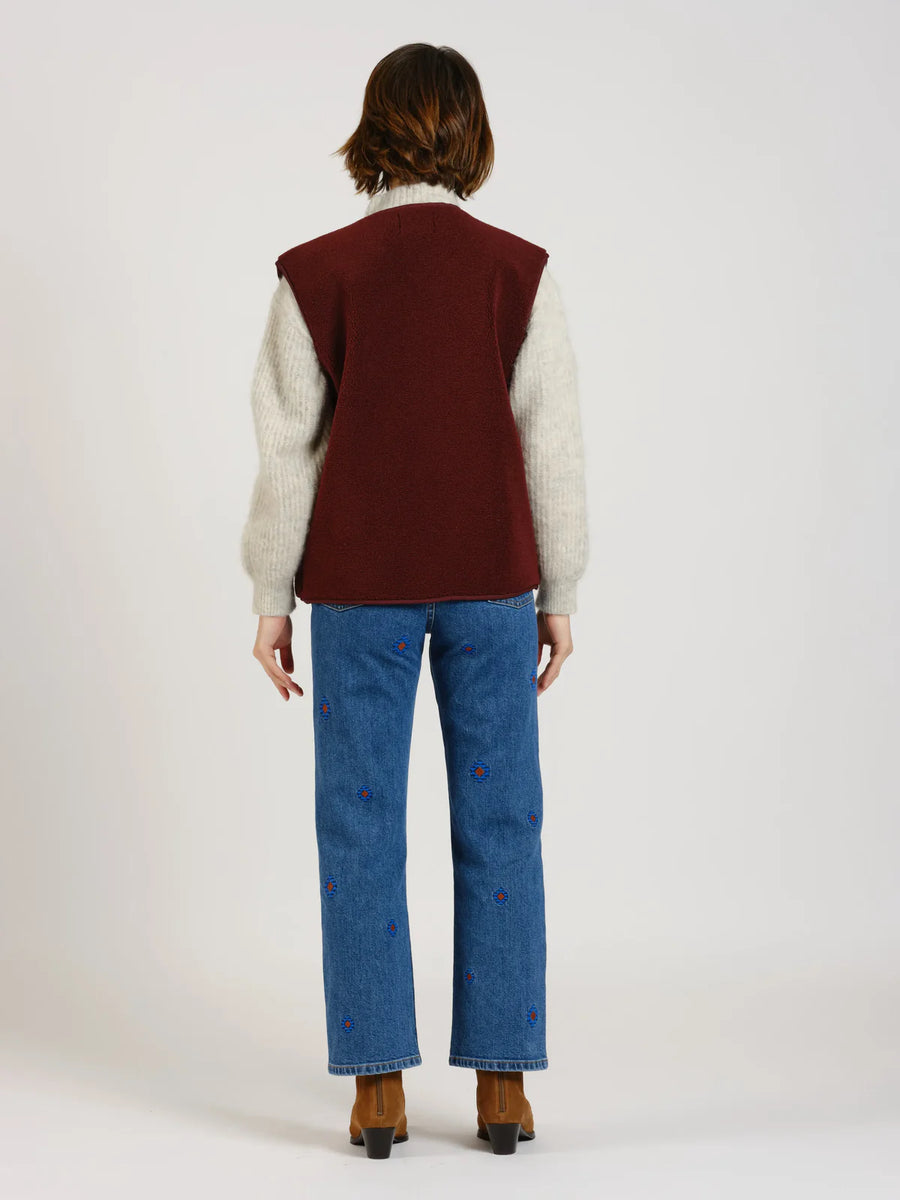 VITA Sleeveless Jacket - Burgundy