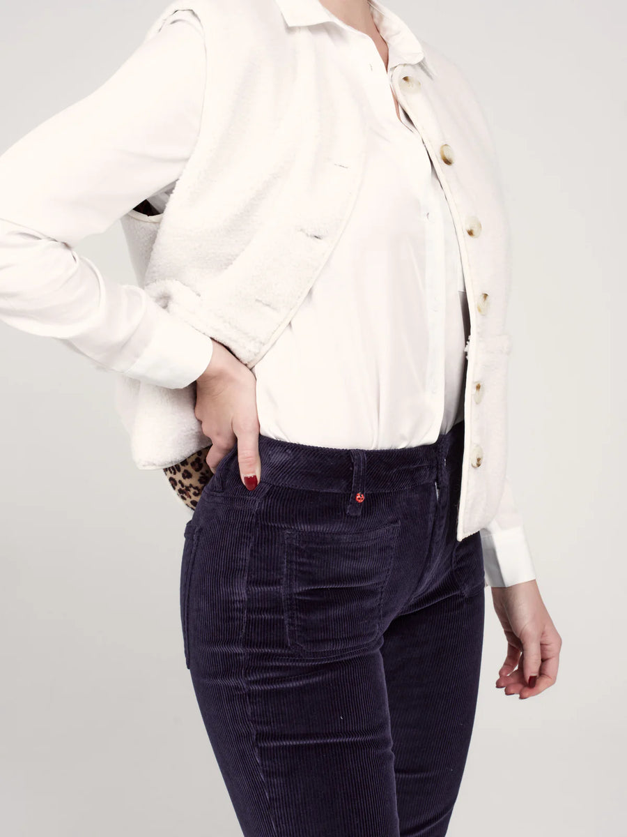 BELLA navy blue velvet bootcut pants