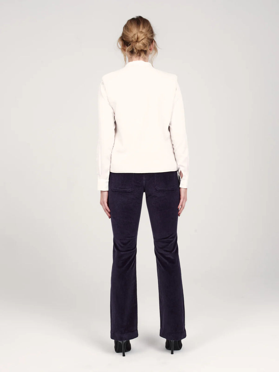 BELLA navy blue velvet bootcut pants