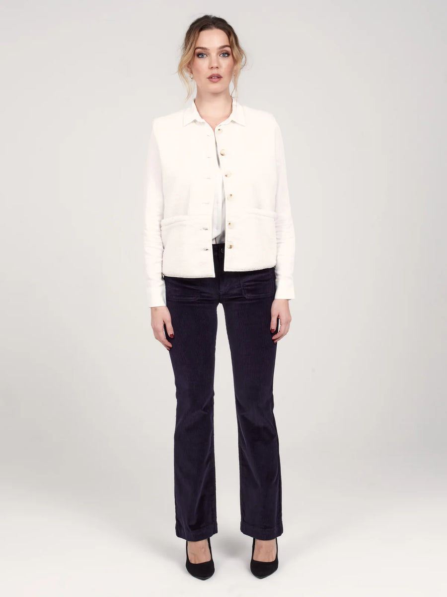 BELLA navy blue velvet bootcut pants