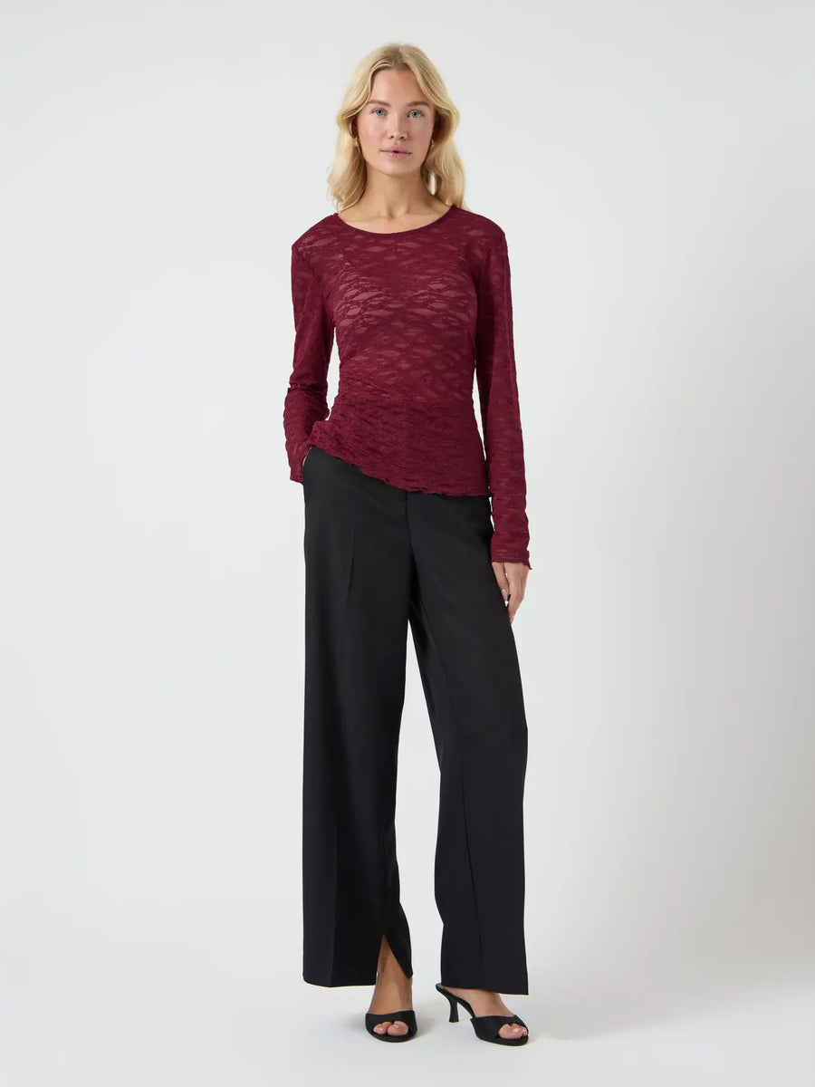 YASCara LS Lace Top Red
