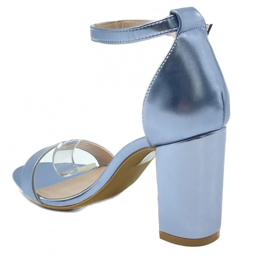 Metallic Light Blue Heels