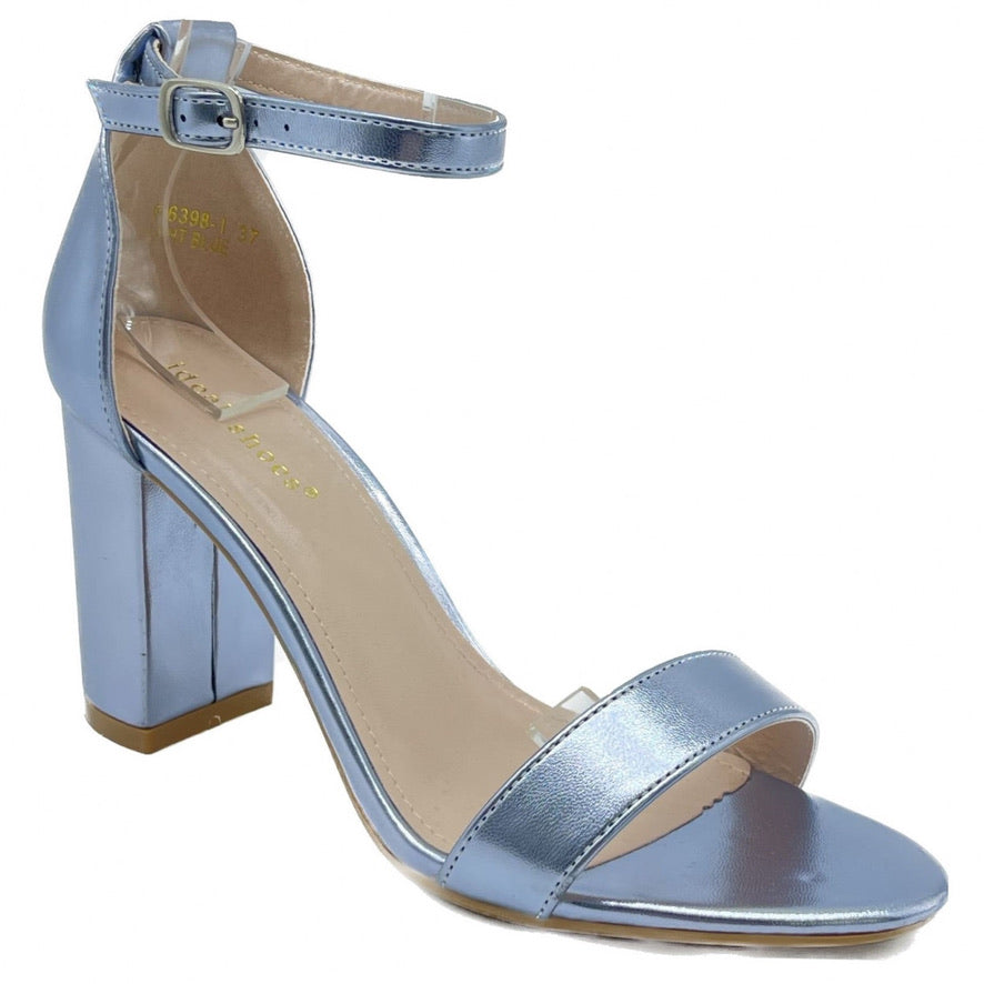 Metallic Light Blue Heels