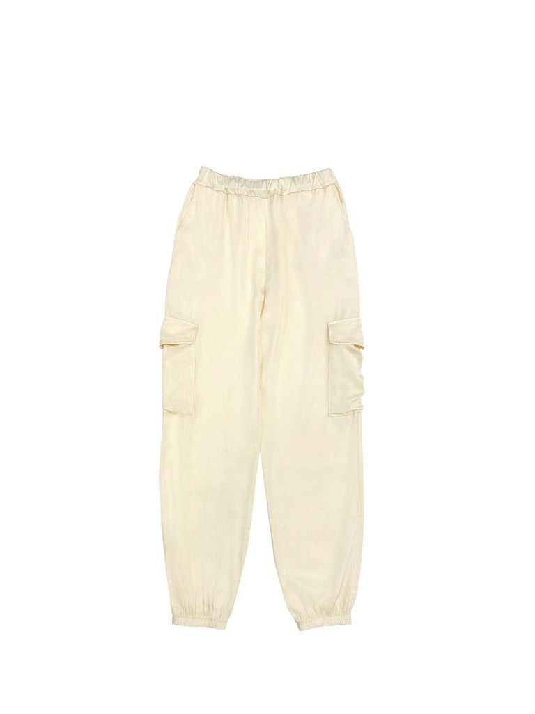 Offwhite Satin Cargo Pants