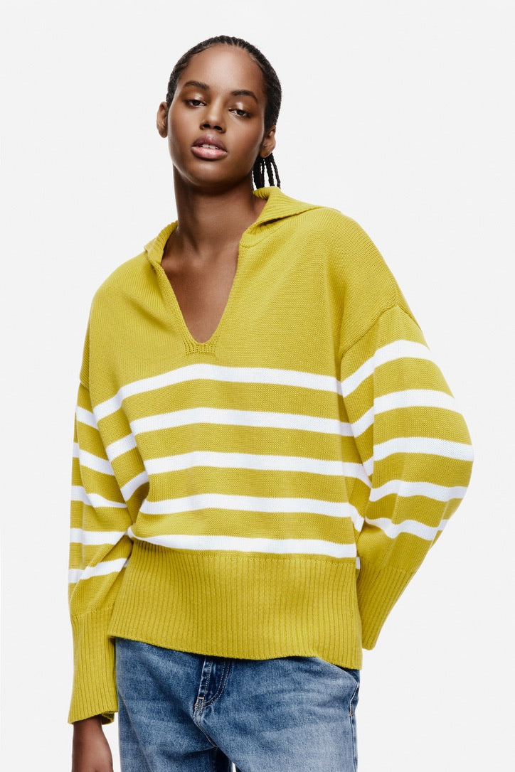 Lime Striped Sweater
