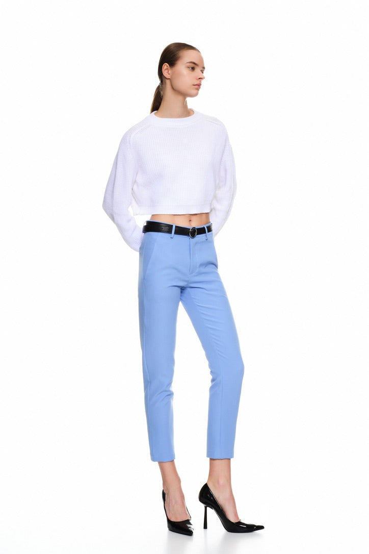 Ankle Lenght Stretch Trousers Light Blue